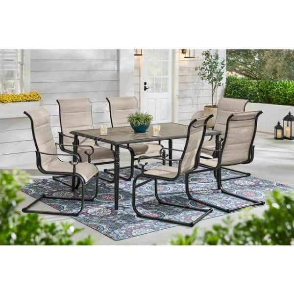 Hampton Bay Glenridge Falls Metal Outdoor Dining Table with Wood Finish Slat Top 2 Hampton Bay Glenridge Falls Metal Outdoor Dining Table with Wood Finish Slat Top - Image 2