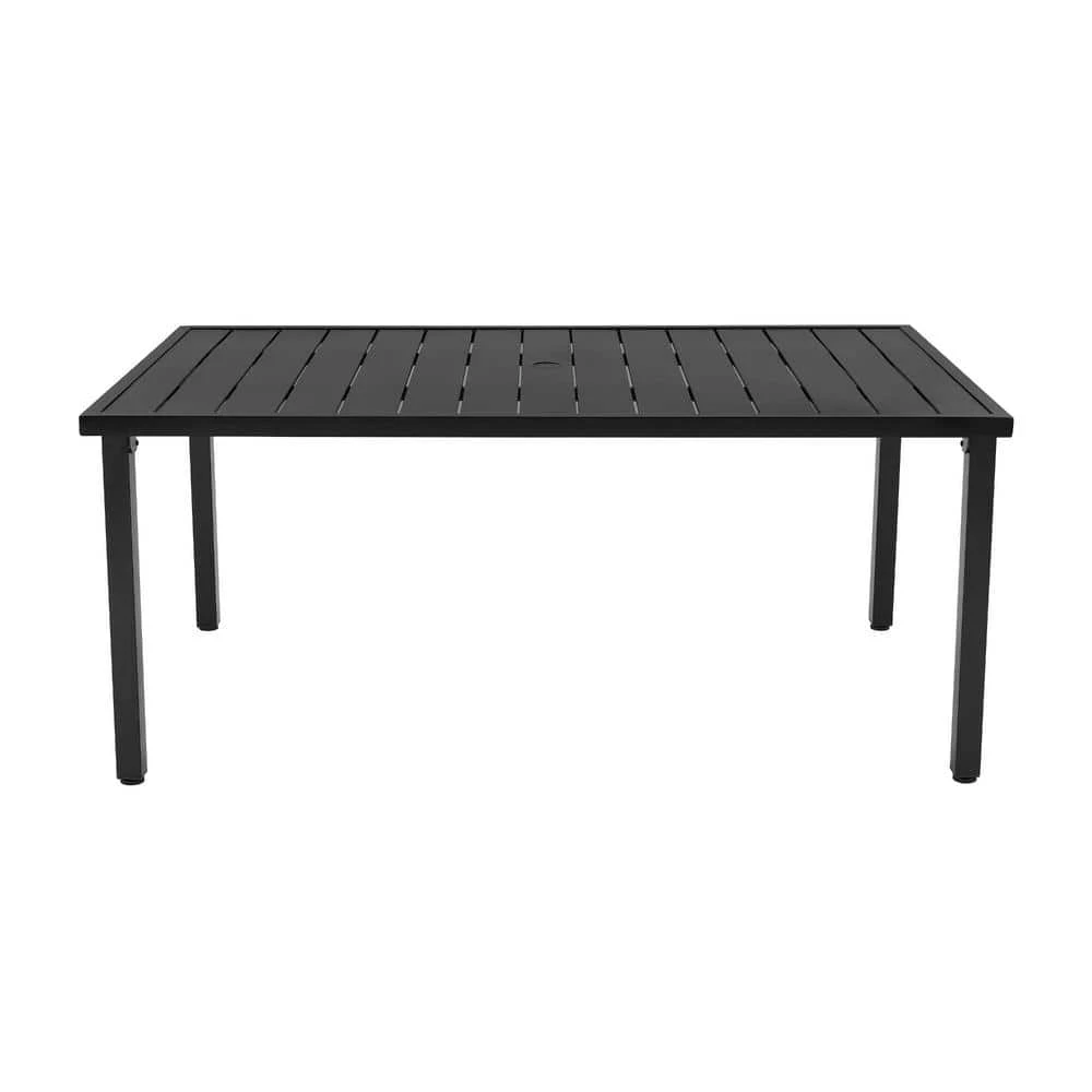 Hampton Bay High Garden Black Steel Rectangular Outdoor Patio Dining Table 3 Hampton Bay High Garden Black Steel Rectangular Outdoor Patio Dining Table - Image 3