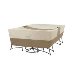 Hampton Bay Rectangular Outdoor Patio Table with Chair Cover