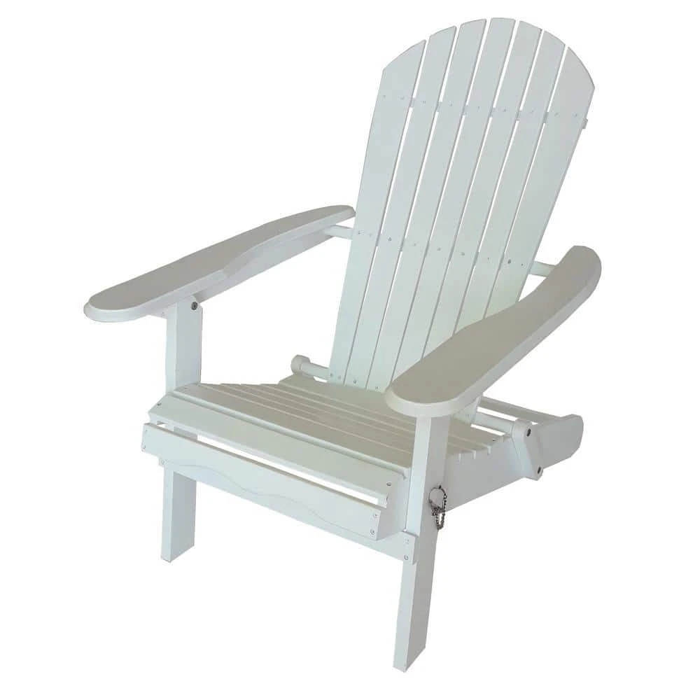 Hampton Bay Acacia White Folding Wood Outdoor Adirondack Chair (1-Pack) 1 Hampton Bay Acacia White Folding Wood Outdoor Adirondack Chair (1-Pack)