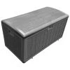 Hampton Bay 130 Gal. Brown Resin Wood Look Outdoor Storage Deck Box with Lockable Lid