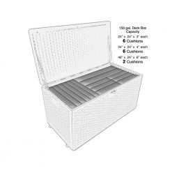 Hampton Bay 150 Gal. Brown Resin Wicker Outdoor Storage Deck Box with Lockable Lid -Hampton Bay Shop java brown hampton bay deck boxes hbdb150j gs c3 1000