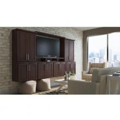 Hampton Bay Shaker Assembled 36x34.5x24 in. Blind Base Corner Kitchen Cabinet in Java -Hampton Bay Shop java hampton bay assembled kitchen cabinets kbbc45 sjm 66 1000 1