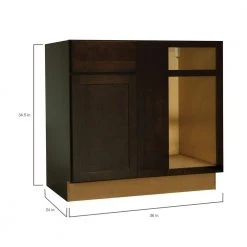 Hampton Bay Shaker Assembled 36x34.5x24 in. Blind Base Corner Kitchen Cabinet in Java -Hampton Bay Shop java hampton bay assembled kitchen cabinets kbbc45 sjm 76 1000 1