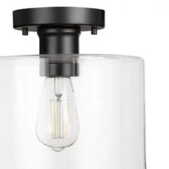 Hampton Bay Westbrook 8 in. 1-Light Matte Black Flush Mount -Hampton Bay Shop matt black hampton bay flush mount lights hm20200716 2 a0 1000