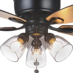 Hampton Bay Stoneridge 52 in. Indoor LED Matte Black Hugger Ceiling Fan with Light Kit, 5 Reversible Blades and Reversible Motor -Hampton Bay Shop matte black hampton bay ceiling fans with lights 51829 76 1000