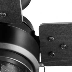 Hampton Bay Cedar Lake 44 in. Indoor/Outdoor LED Matte Black Damp Rated Ceiling Fan with Light Kit, Downrod and 4 Reversible Blades -Hampton Bay Shop matte black hampton bay ceiling fans with lights 52109 4f 1000