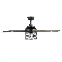 Hampton Bay North Grove 52 in. Indoor LED Matte Black Dry Rated Ceiling Fan with 5 Reversible Blades, Light Kit and Remote Control -Hampton Bay Shop matte black hampton bay ceiling fans with lights 52119 1f 1000