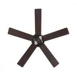 Hampton Bay North Grove 52 in. Indoor LED Matte Black Dry Rated Ceiling Fan with 5 Reversible Blades, Light Kit and Remote Control -Hampton Bay Shop matte black hampton bay ceiling fans with lights 52119 66 1000