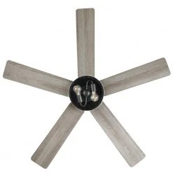 Hampton Bay North Grove 52 in. Indoor LED Matte Black Dry Rated Ceiling Fan with 5 Reversible Blades, Light Kit and Remote Control -Hampton Bay Shop matte black hampton bay ceiling fans with lights 52119 fa 1000