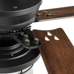 Hampton Bay Norwood 52 in. Indoor/Outdoor LED Matte Black Damp Rated Downrod Ceiling Fan with Light Kit and 5 Reversible Blades -Hampton Bay Shop matte black hampton bay ceiling fans with lights 52129 40 1000