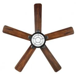 Hampton Bay Norwood 52 in. Indoor/Outdoor LED Matte Black Damp Rated Downrod Ceiling Fan with Light Kit and 5 Reversible Blades -Hampton Bay Shop matte black hampton bay ceiling fans with lights 52129 44 1000