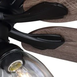 Hampton Bay Rockport 52 in. Indoor LED Matte Black Ceiling Fan with Light Kit, Downrod, and 5 Reversible Blades 22 Hampton Bay Rockport 52 in. Indoor LED Matte Black Ceiling Fan with Light Kit, Downrod, and 5 Reversible Blades -Hampton Bay Shop matte black hampton bay ceiling fans with lights 91854 1f 1000