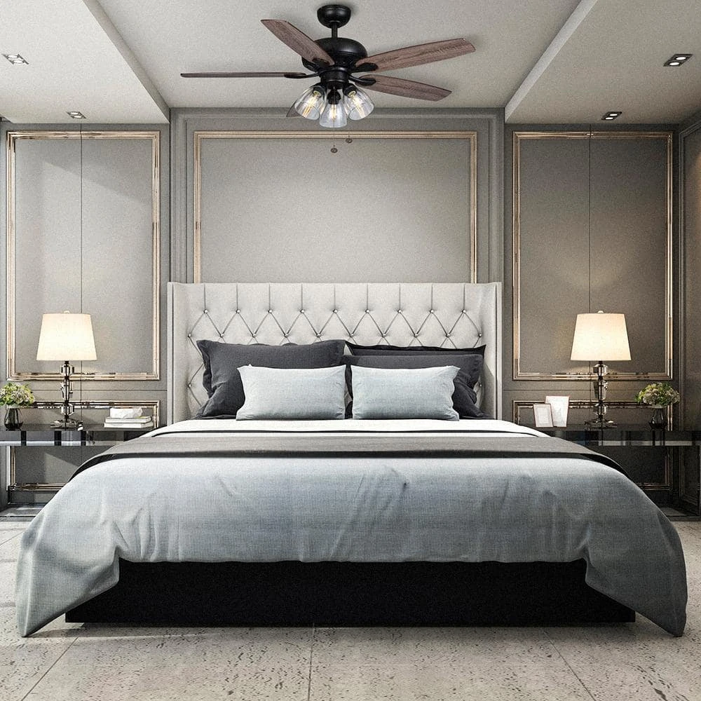 Hampton Bay Rockport 52 in. Indoor LED Matte Black Ceiling Fan with Light Kit, Downrod, and 5 Reversible Blades 9 Hampton Bay Rockport 52 in. Indoor LED Matte Black Ceiling Fan with Light Kit, Downrod, and 5 Reversible Blades - Image 9