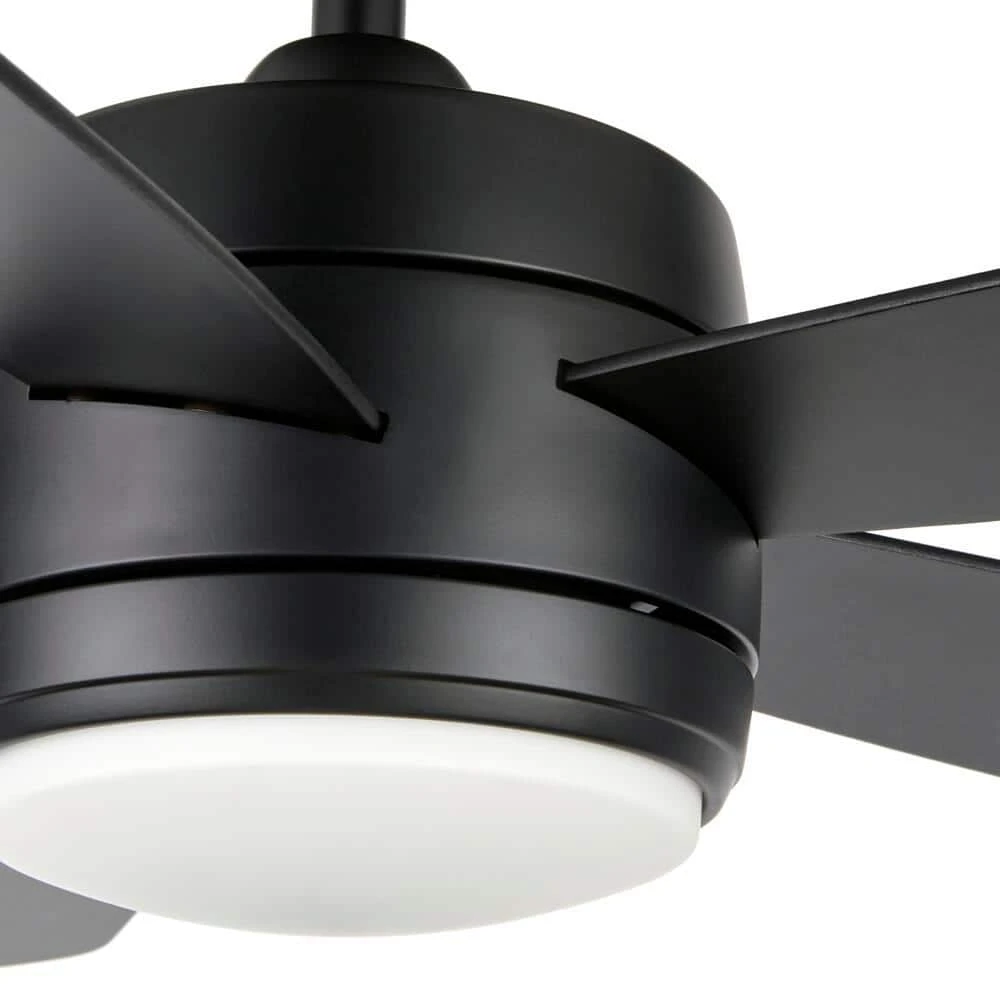 Hampton Bay Averly 52 in. Integrated LED Matte Black Ceiling Fan with Light and Remote Control with Color Changing Technology 5 Hampton Bay Averly 52 in. Integrated LED Matte Black Ceiling Fan with Light and Remote Control with Color Changing Technology - Image 5