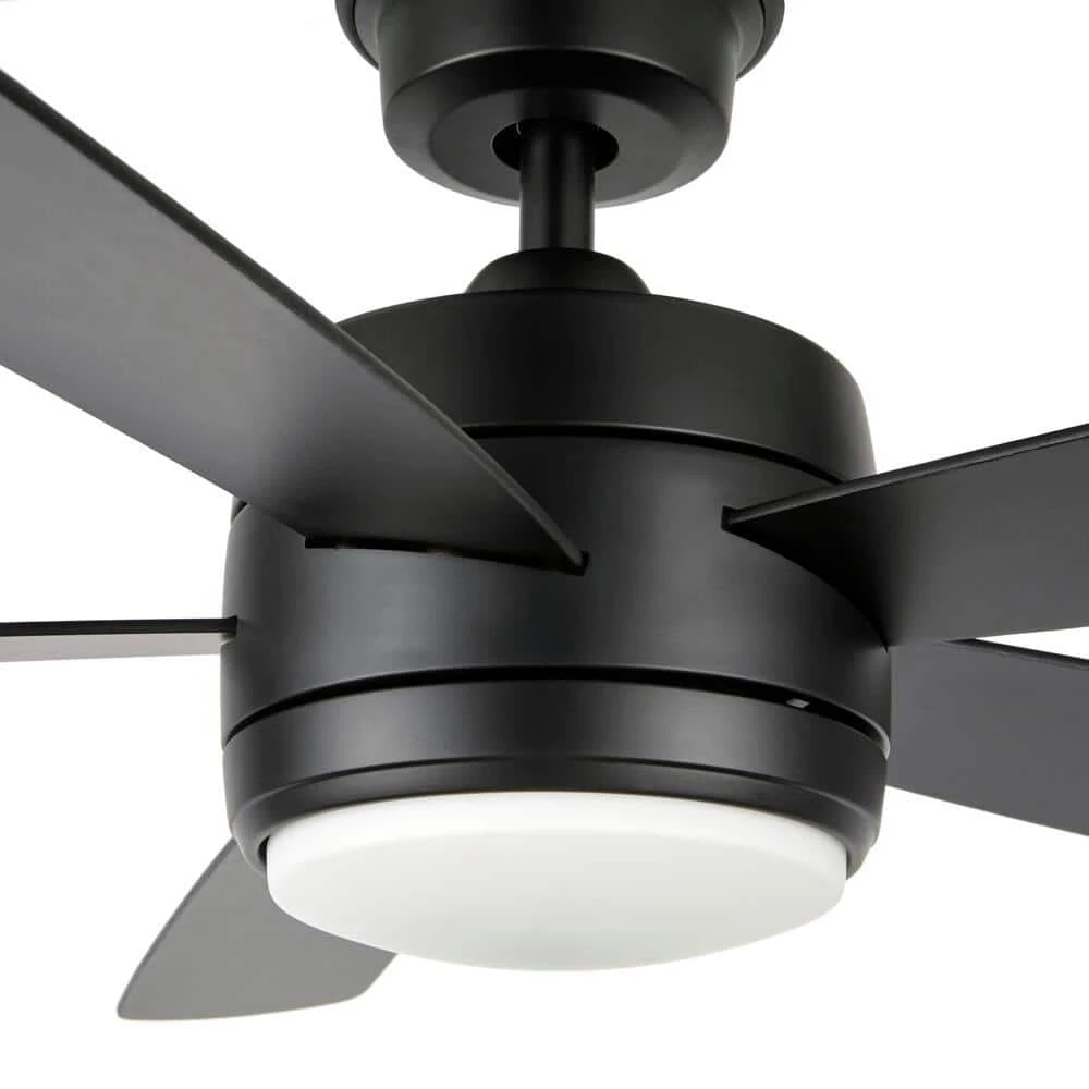 Hampton Bay Averly 52 in. Integrated LED Matte Black Ceiling Fan with Light and Remote Control with Color Changing Technology 3 Hampton Bay Averly 52 in. Integrated LED Matte Black Ceiling Fan with Light and Remote Control with Color Changing Technology - Image 3