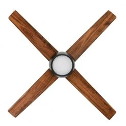 Hampton Bay Havenstone 52 in. Integrated LED Indoor Matte Black Ceiling Fan with Light and Remote Control -Hampton Bay Shop matte black hampton bay ceiling fans with lights yg763 mbk 40 1000
