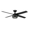Hampton Bay Havenstone 52 in. Integrated LED Indoor Matte Black Ceiling Fan with Light and Remote Control