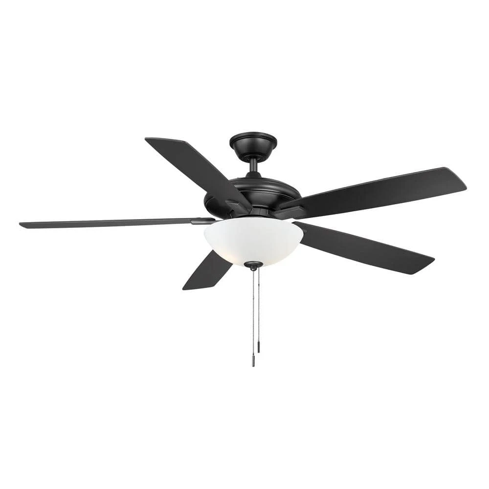 Hampton Bay Abbeywood 60 in. LED Matte Black Smart Hubspace Ceiling Fan with Light and Remote 1 Hampton Bay Abbeywood 60 in. LED Matte Black Smart Hubspace Ceiling Fan with Light and Remote