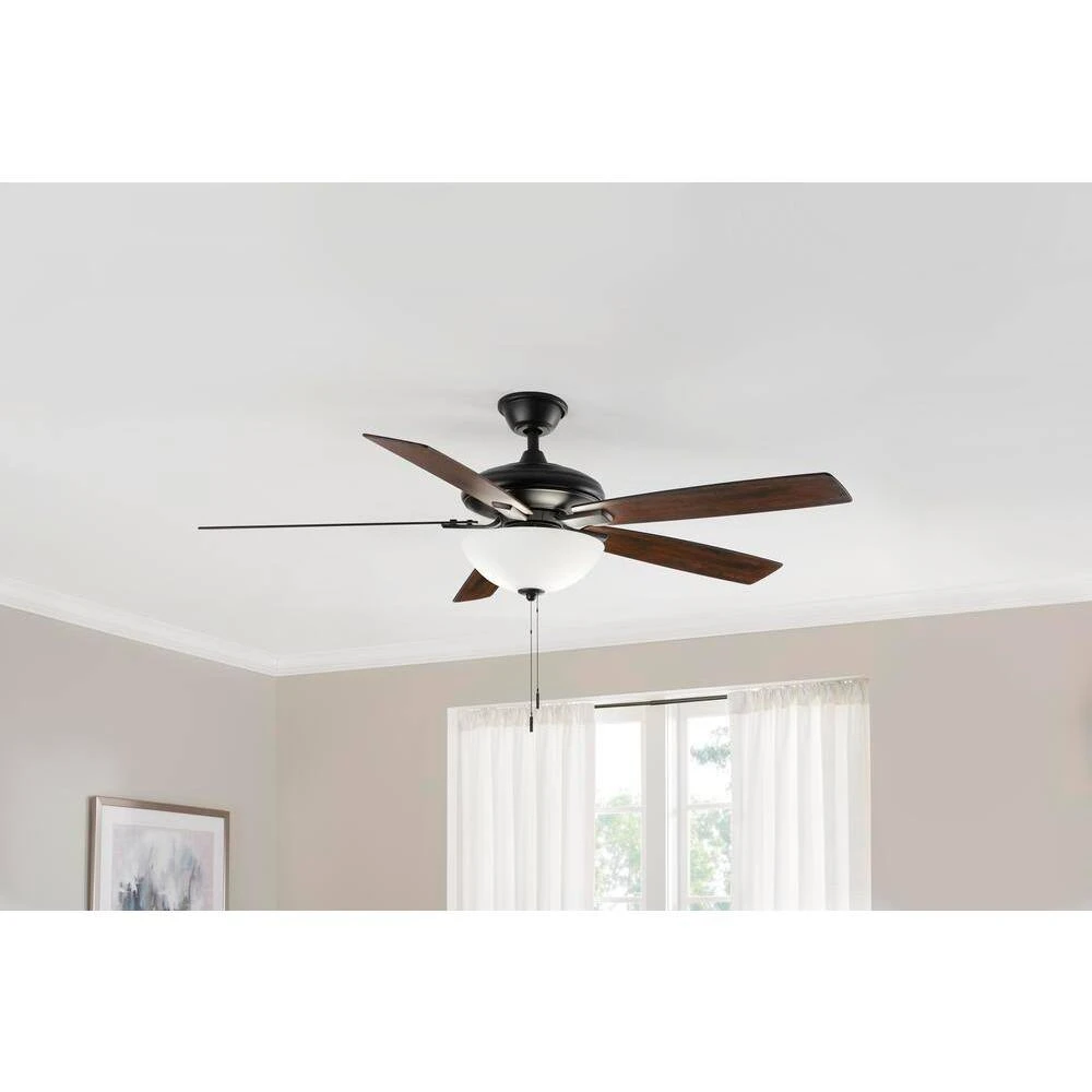 Hampton Bay Abbeywood 60 in. LED Matte Black Smart Hubspace Ceiling Fan with Light and Remote 2 Hampton Bay Abbeywood 60 in. LED Matte Black Smart Hubspace Ceiling Fan with Light and Remote - Image 2
