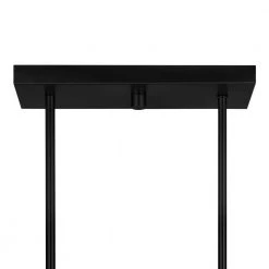 Hampton Bay Regan 4-Light Matte Black Island Chandelier with Clear Glass Shades, Industrial Linear Kitchen Pendant Light -Hampton Bay Shop matte black hampton bay chandeliers hd4969a3 1d 1000