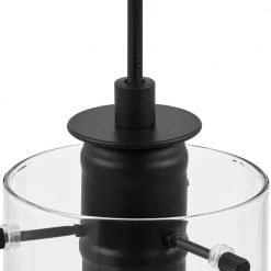 Hampton Bay Regan 3-Light Matte Black Pendant Hanging Light with Clear Glass Shades, Industrial Kitchen Pendant Lighting -Hampton Bay Shop matte black hampton bay chandeliers hd4969c3 a0 1000