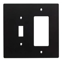 Hampton Bay Black 2-Gang 1-Toggle/1-Decorator/Rocker Wall Plate (1-Pack)