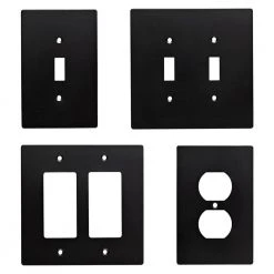Hampton Bay Black 2-Gang 1-Toggle/1-Decorator/Rocker Wall Plate (1-Pack) -Hampton Bay Shop matte black hampton bay combination wall plates w32736 fb c a0 1000