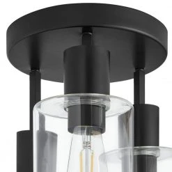 Hampton Bay Sutton Place 14 in. 3-Light Matte Black Flush Mount, Farmhouse Ceiling Light -Hampton Bay Shop matte black hampton bay flush mount lights 60676 1d 1000