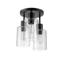 Hampton Bay Sutton Place 14 in. 3-Light Matte Black Flush Mount, Farmhouse Ceiling Light -Hampton Bay Shop matte black hampton bay flush mount lights 60676 1f 1000