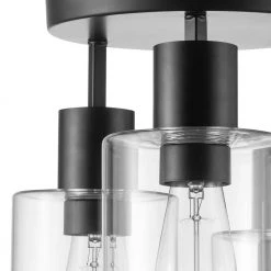 Hampton Bay Sutton Place 14 in. 3-Light Matte Black Flush Mount, Farmhouse Ceiling Light -Hampton Bay Shop matte black hampton bay flush mount lights 60676 44 1000