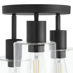 Hampton Bay Sutton Place 14 in. 3-Light Matte Black Flush Mount, Farmhouse Ceiling Light -Hampton Bay Shop matte black hampton bay flush mount lights 60676 4f 1000