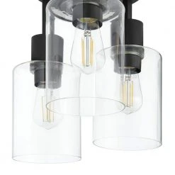 Hampton Bay Sutton Place 14 in. 3-Light Matte Black Flush Mount, Farmhouse Ceiling Light -Hampton Bay Shop matte black hampton bay flush mount lights 60676 66 1000