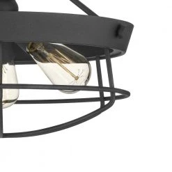 Hampton Bay Southbourne 15.5 in. 3-Light Matte Black Rustic Farmhouse Semi-Flush Mount -Hampton Bay Shop matte black hampton bay flush mount lights dshd19522sf 40 1000