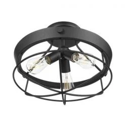 Hampton Bay Southbourne 15.5 in. 3-Light Matte Black Rustic Farmhouse Semi-Flush Mount -Hampton Bay Shop matte black hampton bay flush mount lights dshd19522sf a0 1000