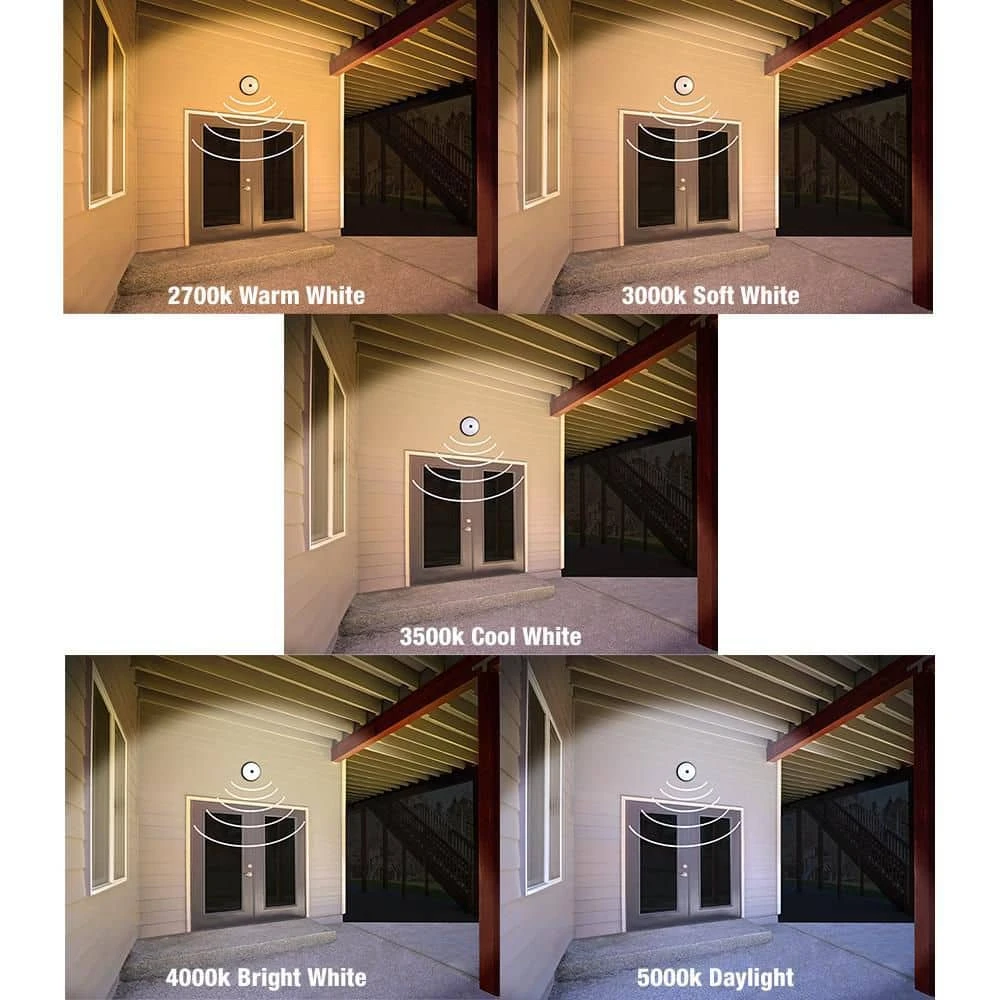 Hampton Bay Greenhaven 11 in. 1-Light Black Motion Sensing LED Outdoor Flush Mount Light Color Selectable Ceiling Light 830 Lumens 9 Hampton Bay Greenhaven 11 in. 1-Light Black Motion Sensing LED Outdoor Flush Mount Light Color Selectable Ceiling Light 830 Lumens - Image 9