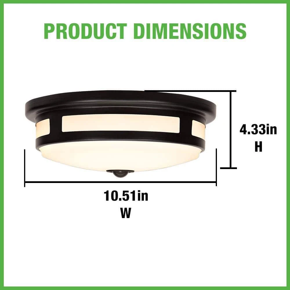 Hampton Bay Greenhaven 11 in. 1-Light Black Motion Sensing LED Outdoor Flush Mount Light Color Selectable Ceiling Light 830 Lumens 8 Hampton Bay Greenhaven 11 in. 1-Light Black Motion Sensing LED Outdoor Flush Mount Light Color Selectable Ceiling Light 830 Lumens - Image 8