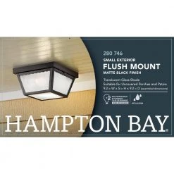 Hampton Bay 2-Light Matte Black Outdoor Flushmount -Hampton Bay Shop matte black hampton bay outdoor flush mount lights wb0325 44 1000