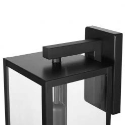 Hampton Bay Hurley Modern 1-Light Matte Black Hardwired Medium Outdoor Wall Lantern Sconce 15 Hampton Bay Hurley Modern 1-Light Matte Black Hardwired Medium Outdoor Wall Lantern Sconce -Hampton Bay Shop matte black hampton bay outdoor sconces 44833 1f 1000