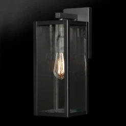 Hampton Bay Hurley Modern 1-Light Matte Black Hardwired Medium Outdoor Wall Lantern Sconce 18 Hampton Bay Hurley Modern 1-Light Matte Black Hardwired Medium Outdoor Wall Lantern Sconce -Hampton Bay Shop matte black hampton bay outdoor sconces 44833 76 1000