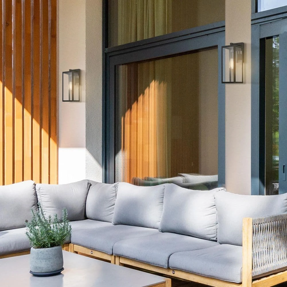 Hampton Bay Hurley Modern 1-Light Matte Black Hardwired Medium Outdoor Wall Lantern Sconce 4 Hampton Bay Hurley Modern 1-Light Matte Black Hardwired Medium Outdoor Wall Lantern Sconce - Image 4