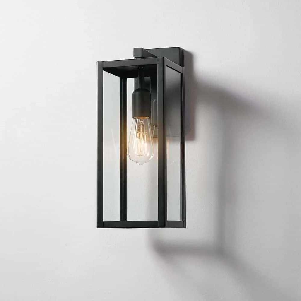 Hampton Bay Hurley Modern 1-Light Matte Black Hardwired Medium Outdoor Wall Lantern Sconce 8 Hampton Bay Hurley Modern 1-Light Matte Black Hardwired Medium Outdoor Wall Lantern Sconce - Image 8