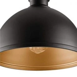 Hampton Bay Talullah 1-Light Matte Black Pendant Lighting with Gold Interior -Hampton Bay Shop matte black hampton bay pendant lights 60953 40 1000