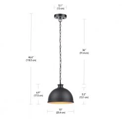 Hampton Bay Talullah 1-Light Matte Black Pendant Lighting with Gold Interior -Hampton Bay Shop matte black hampton bay pendant lights 60953 44 1000