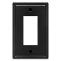 Hampton Bay Sinclair Matte Black 1-Gang Decorator/Rocker Wall Plate