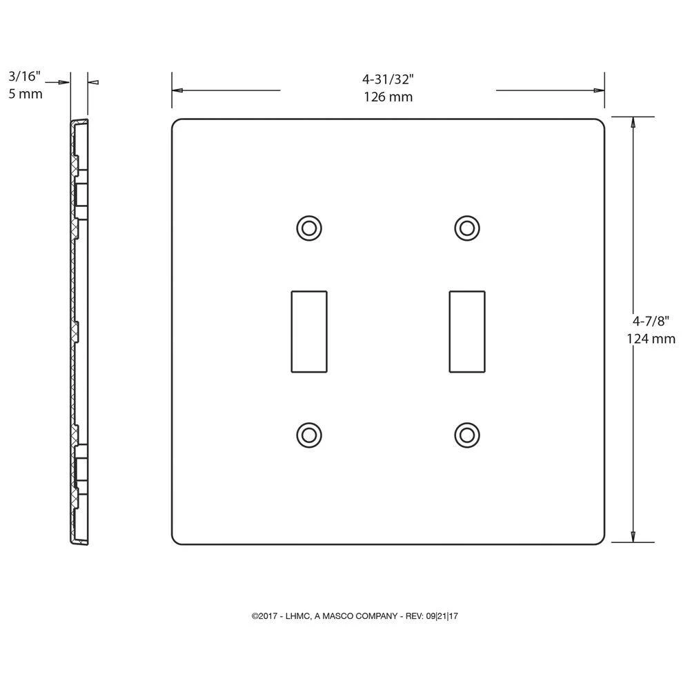 Hampton Bay Black 2-Gang Toggle Wall Plate (1-Pack) 9 Hampton Bay Black 2-Gang Toggle Wall Plate (1-Pack) - Image 9