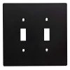Hampton Bay Black 2-Gang Toggle Wall Plate (1-Pack)