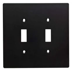 Hampton Bay Black 2-Gang Toggle Wall Plate (1-Pack)