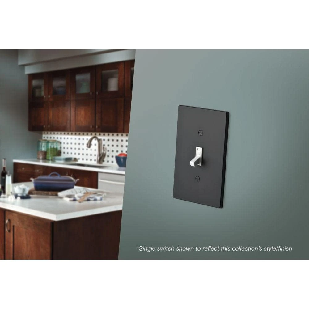 Hampton Bay Black 2-Gang Toggle Wall Plate (1-Pack) 2 Hampton Bay Black 2-Gang Toggle Wall Plate (1-Pack) - Image 2