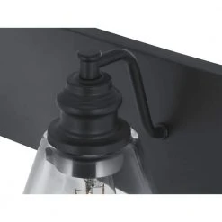 Hampton Bay Manor 24 in. 3-Light Matte Black Industrial Bathroom Vanity Light with Clear Glass Shades -Hampton Bay Shop matte black hampton bay vanity lighting 1012hbmbdi 44 1000